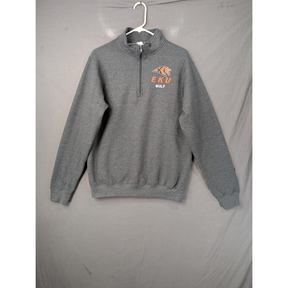 Port & Company EKU Golf Quarter Zip Pullover Sweatshirt Mens Medium Gray Fleece